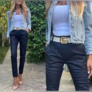 Like New Bevy Flog Dafna Blue Stripe Pinstripe Pull On Pants High Rise